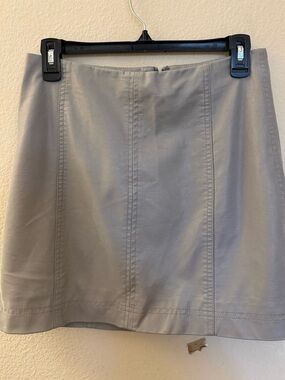 Free People Leather Light Gray A-Line Skirt